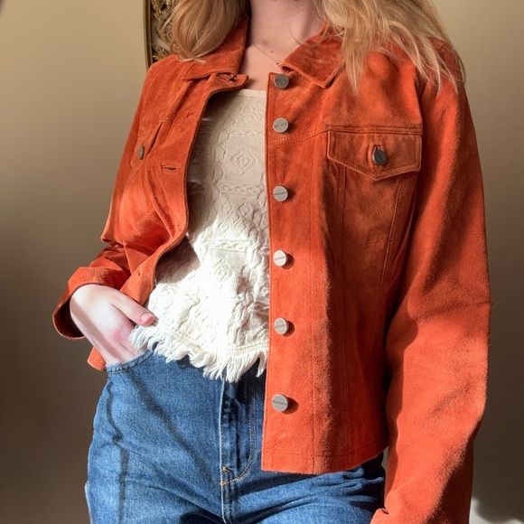 Bernardo Women's Orange Suede Jacket NWT - Picture 2 of 11